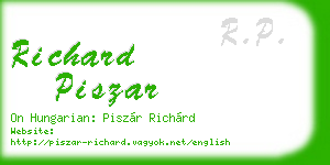 richard piszar business card